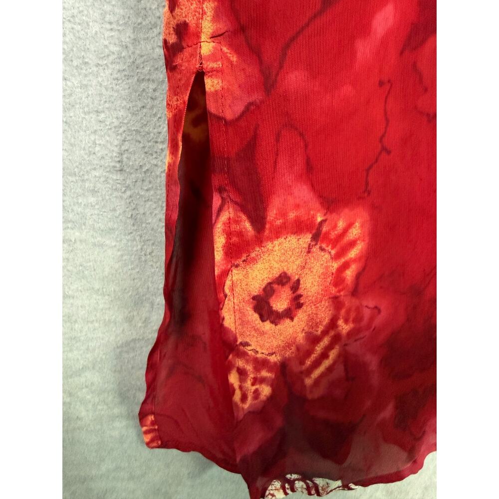 Rabbit Rabbit Rabbit Designs 12 Maxi Dress Matching Cardigan Red Floral Batik - Picture 9 of 15